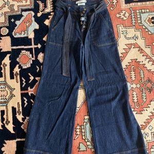 Anthropologie wide leg denim pants.